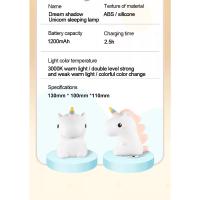 Lámpara Nocturna De Silicona Unicornio Para Niños Luz LED Recargable Por USB Decoración De Habitación Animal Cartoon Lámpara Táctil Para Regalos - details 9