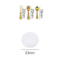 Juego De Cubiertos Miniatura Para Cocina De Muñecas Escala 1:12 Utensilios De Cocina Simulación Tenedor Cuchillo Cuchara Set Accesorio Para Casa De Muñecas - details 5