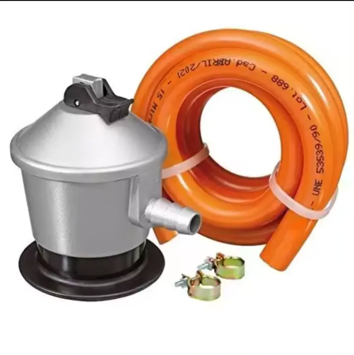 Kit Homologado Regulador Butano + 1.5M Manguera Plástica de Seguridad - Karawan. - 1