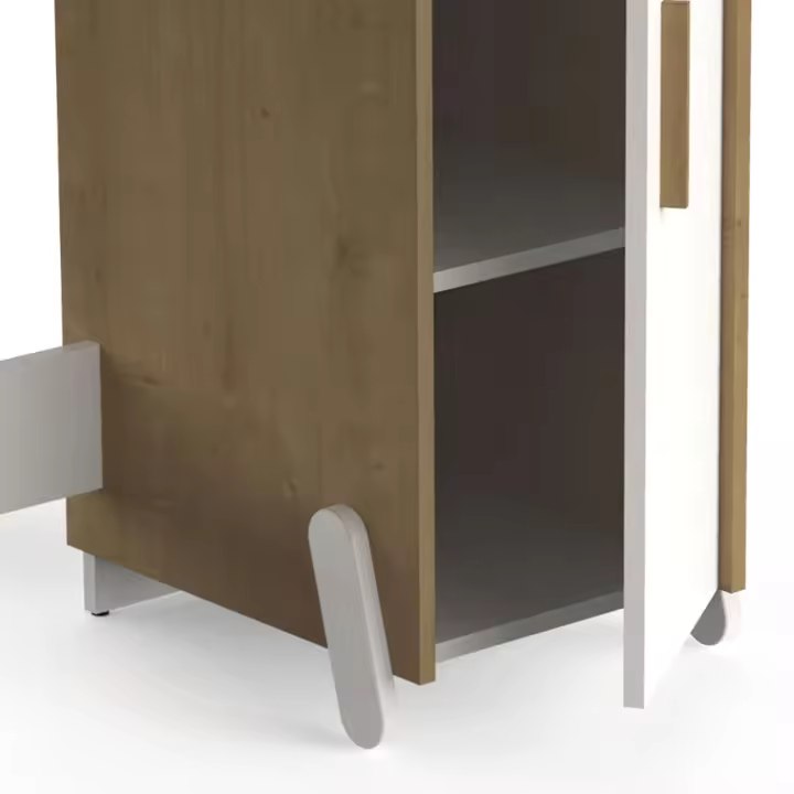 Mesa Escritorio Naili Con Armario Infantil Juvenil Roble Hamilton y Blanco Mate 135 cm - 1