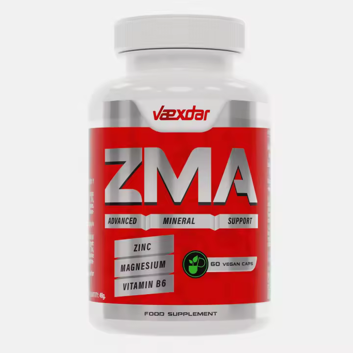 Vaexdar - ZMA - Zinc Magnesio y Vitamina B6 - Recuperador Muscular - Evita el Cansancio - Alta Concentración - 60 Cápsulas Vegetales - 1