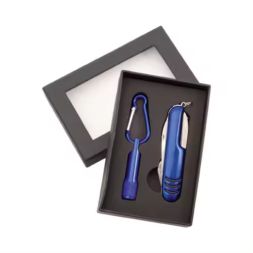 Lote de 10 Set Aluminio Navaja Multiusos + Linterna - Regalos prácticos para Bodas detalles hombres Comuniones - 1