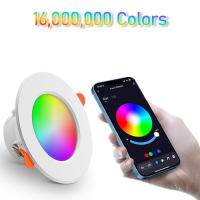 Tuya Bluetooth Smart Downlight LED De Color Completo Control Remoto 10W Luz Baja Revestimiento Plástico Para Techo Recubierto - details 1