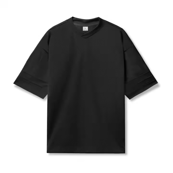 Camiseta Hombre Verano De Hombros Caídos V-cuello Oversize Fitness Media Manga Mesh Suéter Deportivo Suelto Para Baloncesto Y Gimnasio - 1
