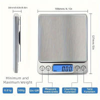 Báscula De Cocina Digital Precisa 3Kg/500G 0.01g Para Alimentos Dieta Joyería Medición LCD Equilibrio Postal - details 2