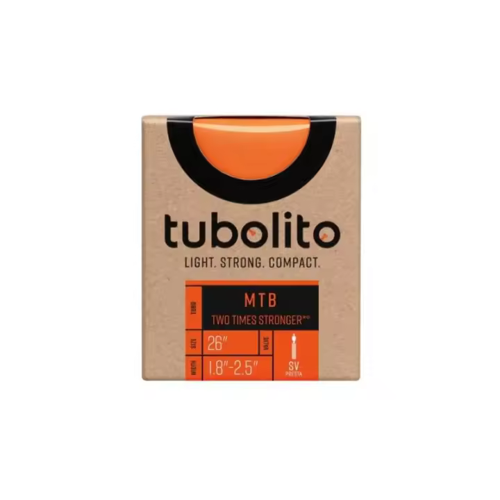 Tubolito - Cámara de bicicleta MTB 26\" SV 42 mm NARANJA, ultraligera (84 g), ideal para rutas off-road y senderos técnicos, con doble protección contra pinchazos y diseño compacto para fácil transporte - 1