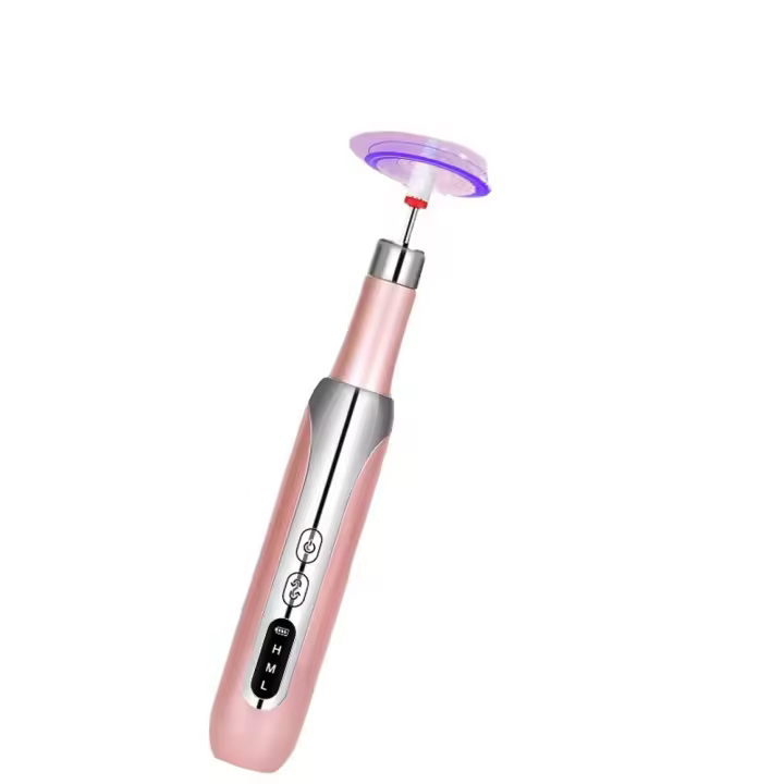 Pulidor de uñas, bolígrafo pulidor de piel muerta, pulidor de uñas de prueba, mini amoladora eléctrica de herramientas de manicura, oro rosa - 1