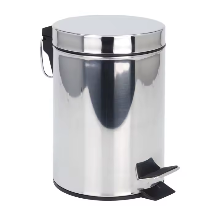 PAPELERA DE ACERO INOX. - CON PEDAL 3L - 1