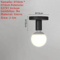 Lámpara De Techo Negra Minimalista E27 Estilo Nórdico Retro Para Decoración De Sala De Estar Dormitorio Baño Cocina Pasillo Y Balcon - details 2