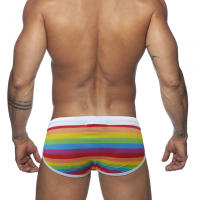 Bragas De Natación Para Hombre En Blanco Con Estampado De Bandas Sport Y Playa Moda Verano Material Poliéster Y Spandex - details 4