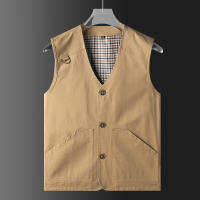 Chaleco De Algodón Grande 8XL Para Hombre Estilo Casual Vestido De Pesca Al Aire Libre Chaqueta De Cintura Alta Para Jóvenes Y Adultos - details 1