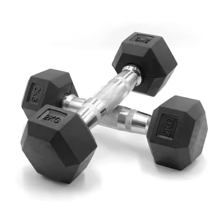 Mancuernas Hexagonales de 2 a 30 kg · Cromadas y Revestidas en Caucho · Pack o Unidad · Ideales para Casa o Gimnasio · Ergonómicas y Polivalentes - 1