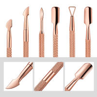 2/6pcs Pusher De Cutículas Doble Final En Acero Inoxidable Herramienta De Limpieza De Uñas Para Pedicura Y Manicura Eliminador De Piel Muerta - details 2