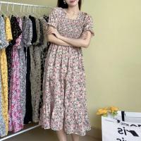 Vestido De Cintura Elástica En Chiffón Para Mujer Verano Casual Elegante Con Manga Corta Plisado Estilo A-line Vestidos Cortos - details 10