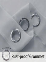 Cortina Transparente Impermeable Para Exteriores 1Pc/2Pcs Color Negro Blanco Gris Hecha De Poliéster 100% Translúcida - details 10