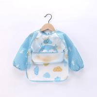 Bib De Bebé Impermeable Con Pico Para Niños Y Niñas Edad 1-3 Años Traje De Baño De Arte Con Bolsillo De Manga Larga Para Comer Y Ensechar - details 0