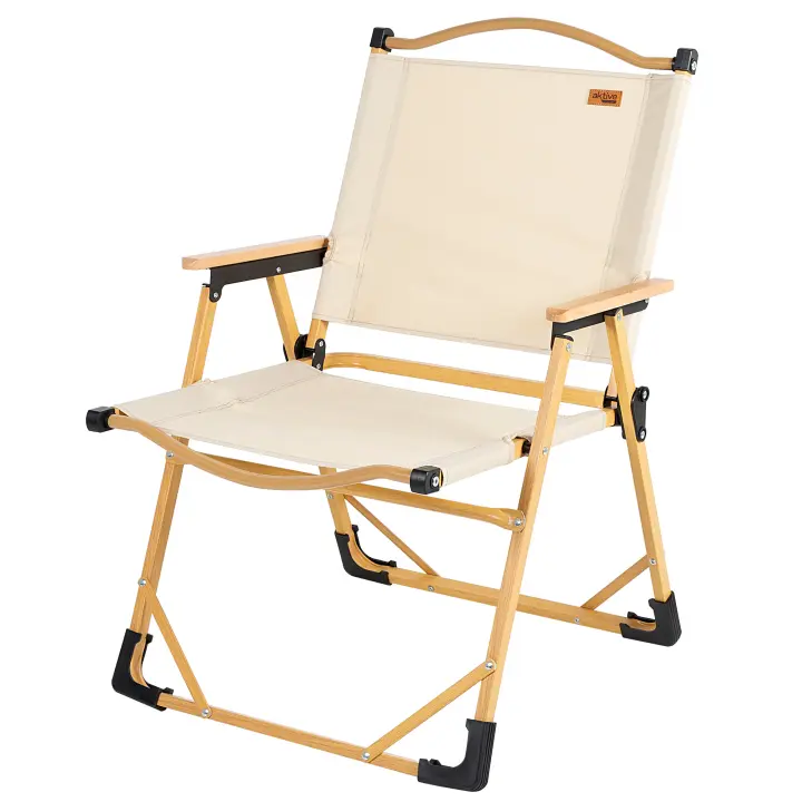 Silla plegable de camping Aktive estilo Glamping, medidas 47x51x77cm, peso máx. 110 kg. material poliéster y aluminio. - 1