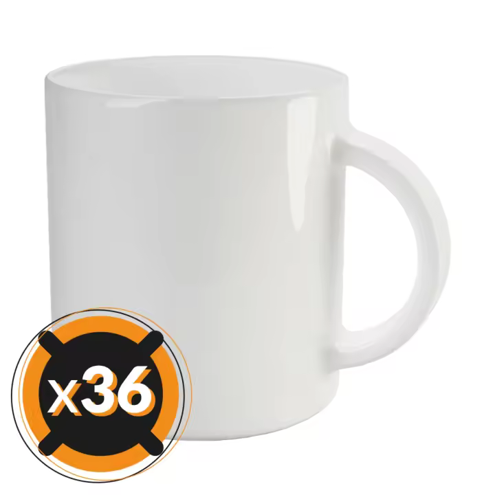 PixColor - 36 Tazas para sublimación de cerámica blanca con asa | 350 ml de capacidad (11 oz) | Categoría AAA | Aptas para microondas y lavavajillas | Acabado nítido y uniforme | Compatible con Cricut - 1