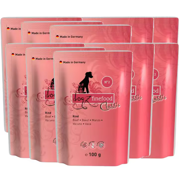 Dogz finefood Perros Forro No. 2 100 g de Vacuno, 10 Unidades (10 x 100 g) - 1