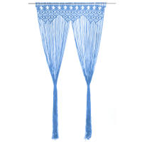 vidaXL Cortina de Macramé Algodón 140x240 cm Ventana Persiana Translúcida Color Crema,  Azul,  Antracita y mas - details 1