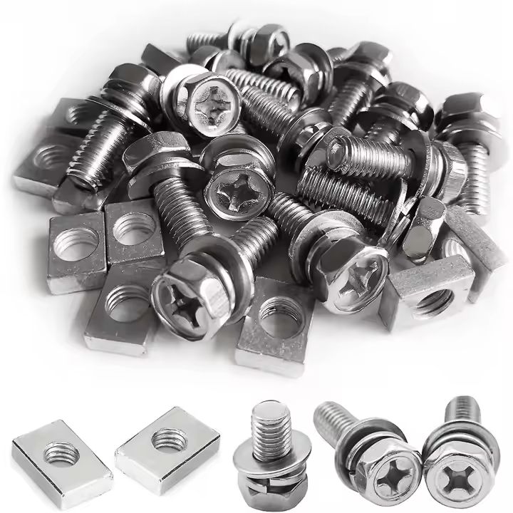 Juego de 15 tornillos y tuercas para terminales de batería de motocicleta M6 x 16 mm, de acero inoxidable, para pernos y tuercas cuadradas M6, para ATV, bicicleta y scooter. - 1