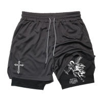 Shorts De Entrenamiento Para Hombre Con Estampado De Cruz Ángel 2 En 1 Secado Rápido Bolsillo Para Teléfono Y Anillo De Toalla Activewear Para Gimnasio Y Correr - details 20