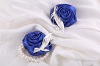 Corsé De Rosa Azul Para Boda Accesorios De Vestimenta Para Novio Y Novia Broche Artificial De Flores Sin Ingredientes Químicos Peligrosos - details 0