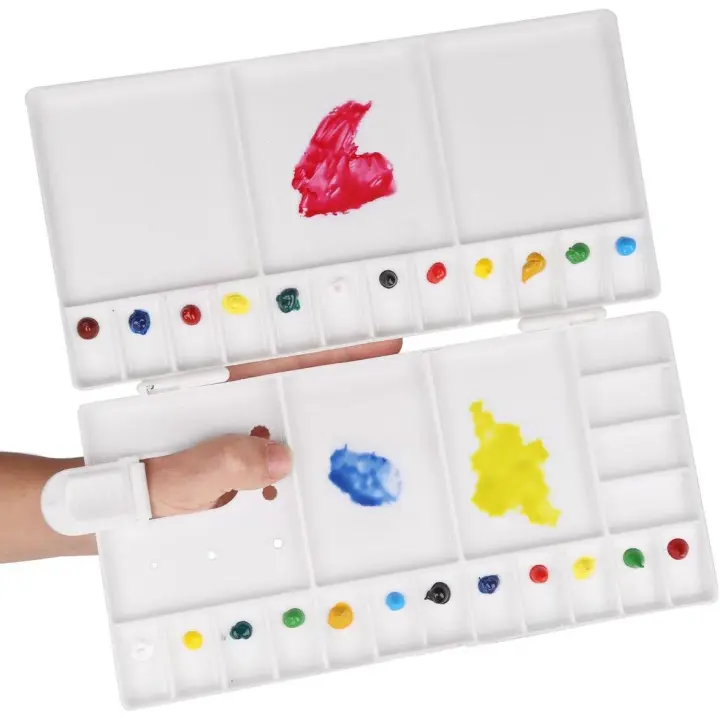Caja de paleta de pintura con 33 compartimientos para gouache, acrílico y pintura al oleo-33 compartimientos - 1