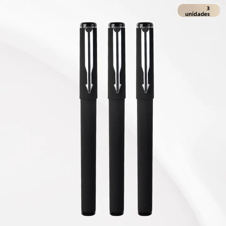 Lápiz Gel Negro WQN 0.5mm 3/6/12 Piezas Para Negocios Y Finanzas Escuela Y Oficina Material Plástico Tinta Gel No Erasable - 1