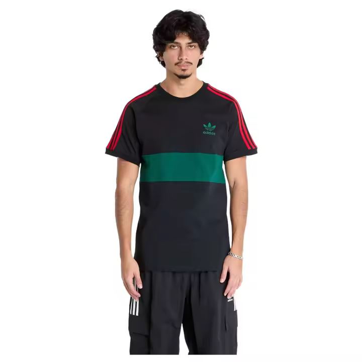 Camiseta de Manga Corta Adidas 3 Stripes Panel para hombre en color negro - 1