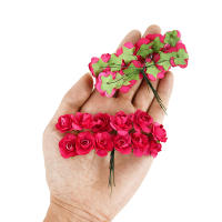 144pcs Hojas De Rosa Mini Pe 2cm Para Decoración De Casamiento Y Hogar Artesanía Scrapbooking Bouquet Artificial De Flores - details 5