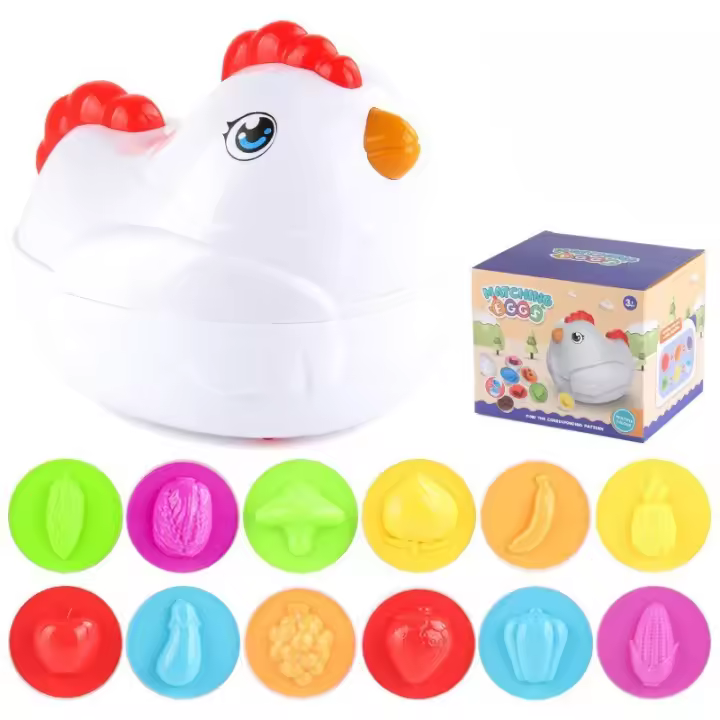 12Pcs Juego de huevos Plástica, Juguetes Niños 2 años, Puzzle Juegos de huevos Colores Clasificación Juegos, Educativos Geométricos para Niños y Niños 1 2 3 años - 1