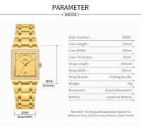 Reloj De Moda Para Mujer WWOOR Con Diamantes Marca Top Lujo Cuadrado Reloj De Pulsera Simple Para Mujer Vestido Pequeño Relogio Feminino - details 4