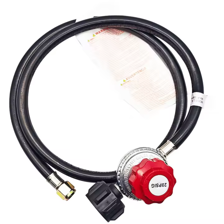 Regulador De Propano Ajustable 1.5FT 0-20 PSI Para Barbacoa Conductor De Fritura De Pavo Asador Fogón Cocina Metal Manual - 1