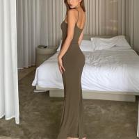 Vestido De Manga Spaghetti Estilizado Y2K Para Mujer Estilo Casual Coreano Y Japonés Sin Cuello Con Suspensión Vestido Largo Hasta La Rodilla - details 25
