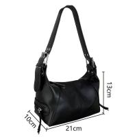 Bolso De Hombro Para Mujer De Cuero PU De Alta Calidad Sólido Negro Blanco Bolso Tote Para Oficina Y Citas Estilo Minimalista - details 0