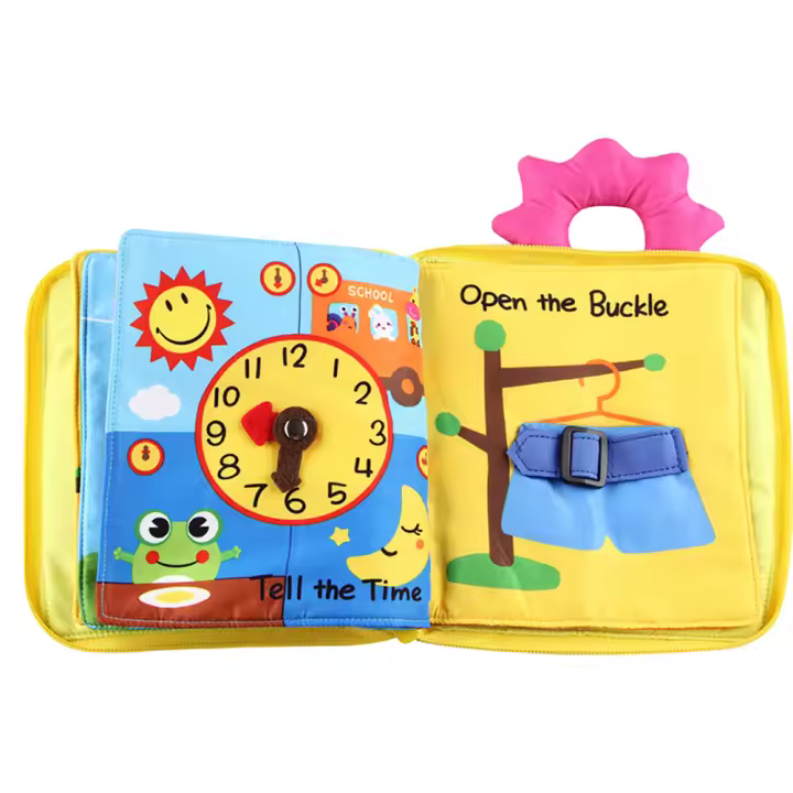Libro De Tela Suave 3D Para Bebé Juguete Educativo Montessori Primera Edición Colorido Aprendizaje De Habilidades Básicas De La Vida Infantil - 1