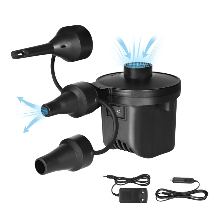 MAGIC SELECT Bomba de Aire Eléctrica para Piscinas. Inflador Portátil para Colchonetas. Hinchador para Colchones, Flotadores, Envase Al Vacío. Compresor 240V AC / 12V DC