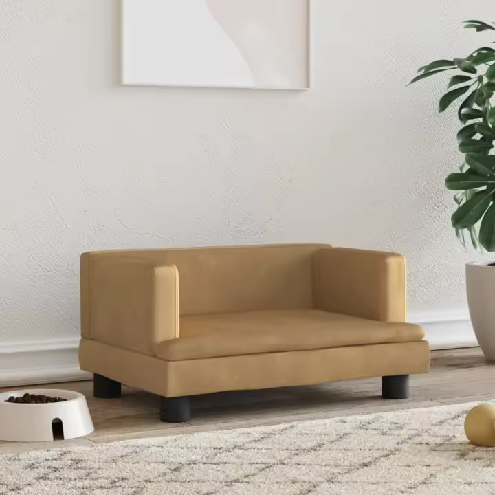 Cama para Perros de terciopelo Negra 70x45x30cm - 1