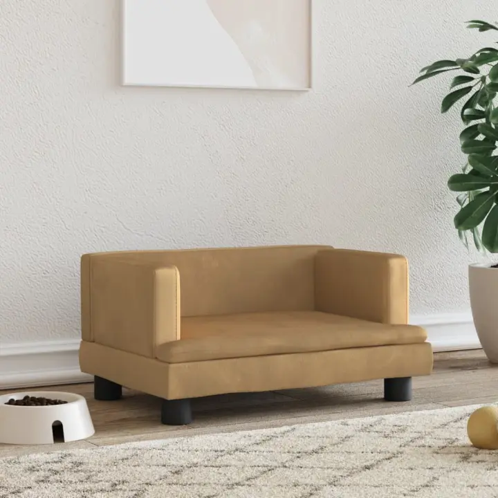 Cama para Perros de terciopelo Negra 70x45x30cm - 1