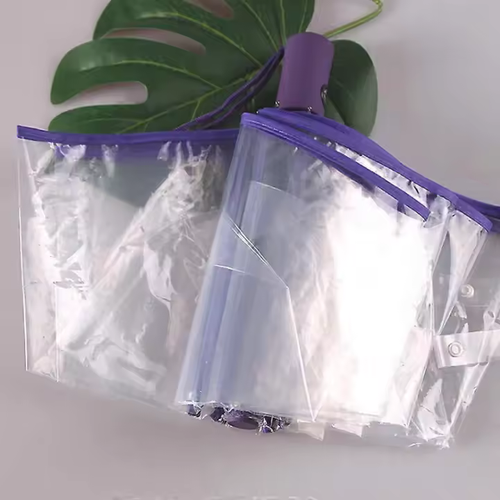 Claro automático transparente plegable paraguas lluvia sol auto a prueba de viento paraguas - 1