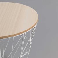 STARLEY- Mesa Auxiliar Nórdica Con Tapa De Madera Extraíble Mesita De Centro Para Café Té Estructura Metálica Pone Salón Dormitorio Habitación Mesita De Centro Cónica 39X38cm - details 7