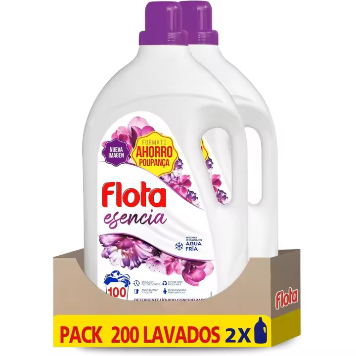 FLOTA Esencia - Pack 2 uds Detergente líquido  2x100dosis - Total 10 Litros - 1