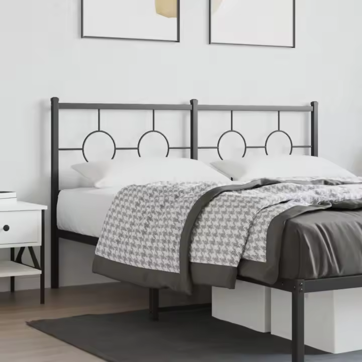 vidaXL Cabecero de metal negro 150 cm - 1