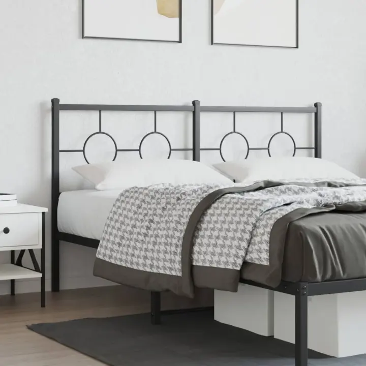vidaXL Cabecero de metal negro 150 cm - 1