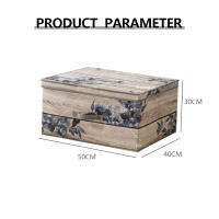 Caja de almacenamiento de impresión digital a prueba de humedad con impresión retro y patrón de bambú, adecuada para sala de estar, dormitorio, amplia gama de aplicaciones, 50 x 40 x 30 cm - details 0