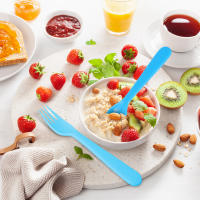 Juego De Utensilios Para Niños 18 Piezas Cuchillos Y Tenedores De Plástico De Calidad Alimentaria Uso Reutilizable Portátil Para Bebés - details 3