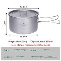 Set De Cocina Portátil Boundless Voyage De Titanio Ligero Para Expediciones Senderismo Picnics Pesca Vaso De Cocina Para Camping - details 1