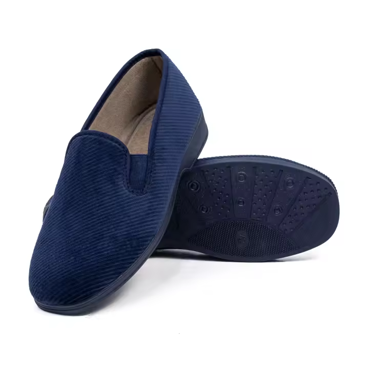 Zapatillas de Estar por Casa Hombre Cuadros Zapatos Mocasines Paño Plano Cerradas Slipper Termicas Comodas Pantufla Suela Caucho MADE IN SPAIN - 1