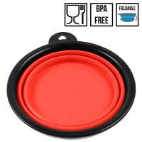 Ociodual Comedero Plegable Plato Bowl 350ml Color Rojo para Alimentar Perros Gatos Mascotas Cuenco Tazón Fuente Alimentación Bebedero Portátil Silicona Flexible Taza Copa Viaje - details 2